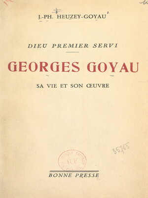 cover image of Dieu premier servi, Georges Goyau